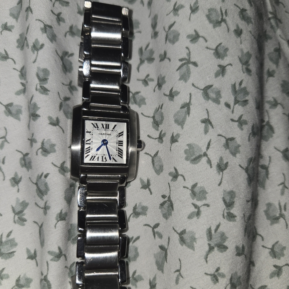 Elegant Silver Watch with Blue